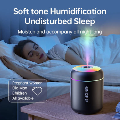 Colorful LED Cool Mist Humidifier – USB Aroma Diffuser - 180ml
