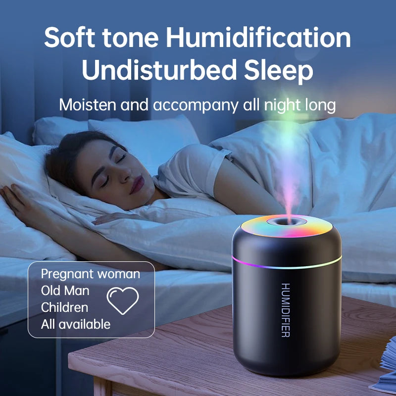 Colorful LED Cool Mist Humidifier – USB Aroma Diffuser - 180ml